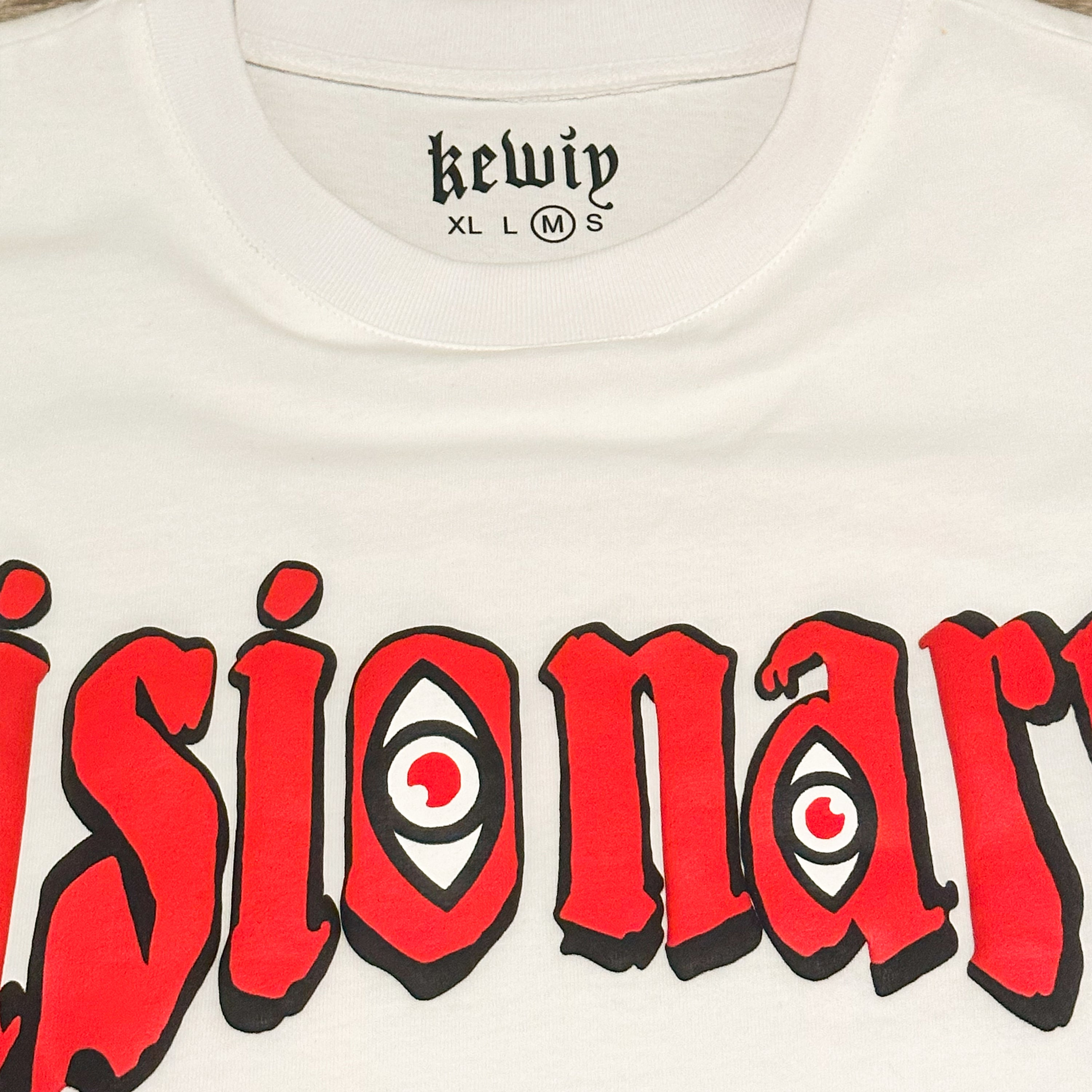 VISIONARY WHITE RED PUFF PRINT TEE